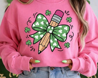 Lucky Teacher Pencil PNG, St. Patricks Day Classroom Decoration (Digital Download)