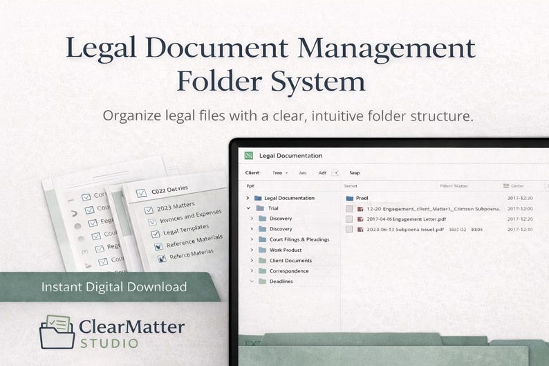 Legal Document Management Folder System | Digital Filing Structure ...
