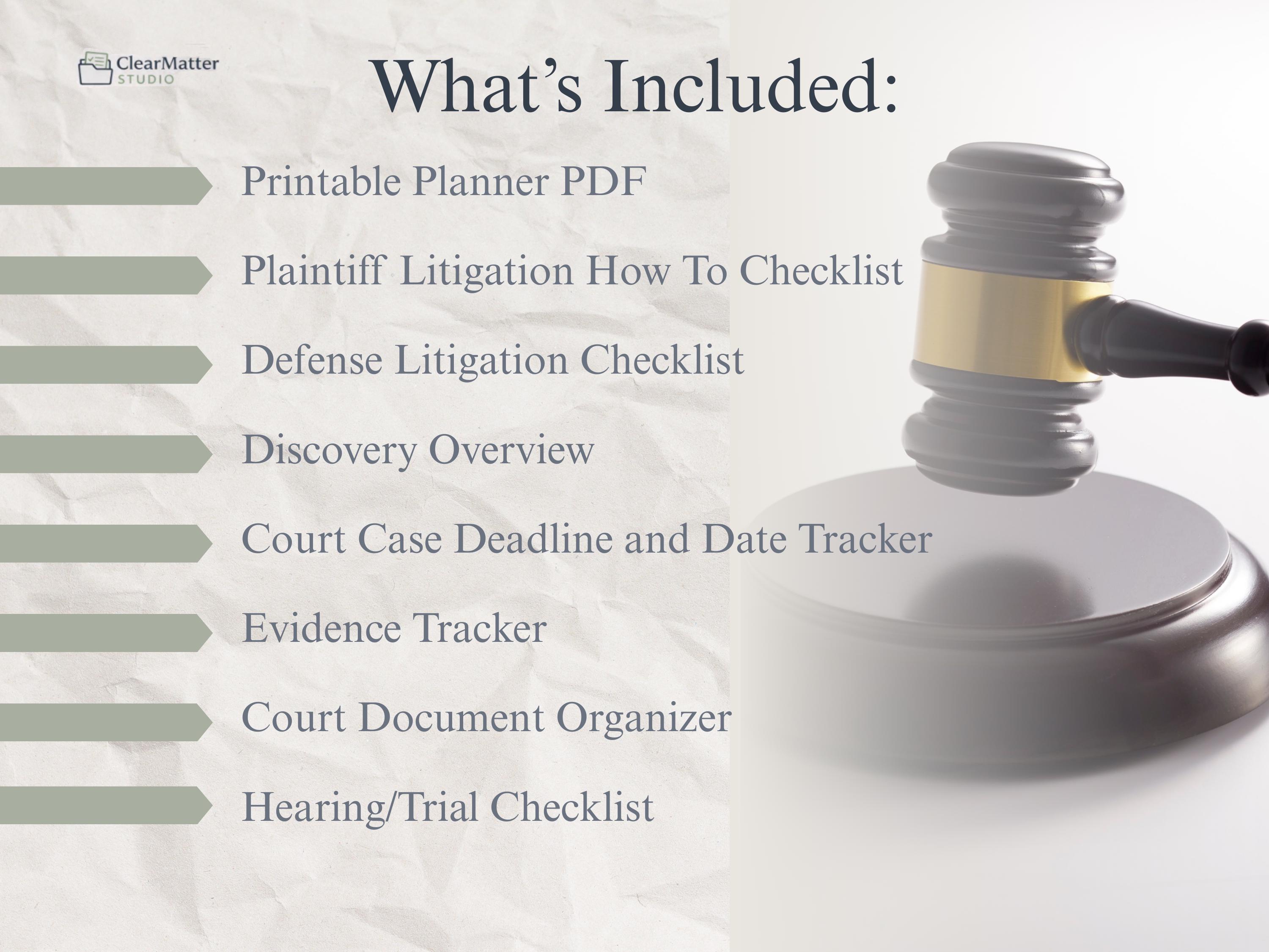 Pro Se Litigation Organizer | Court Case Planner, Evidence & Filing ...