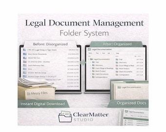 Legal Document Management Folder System | Digital Filing Structure & Case Organization Template