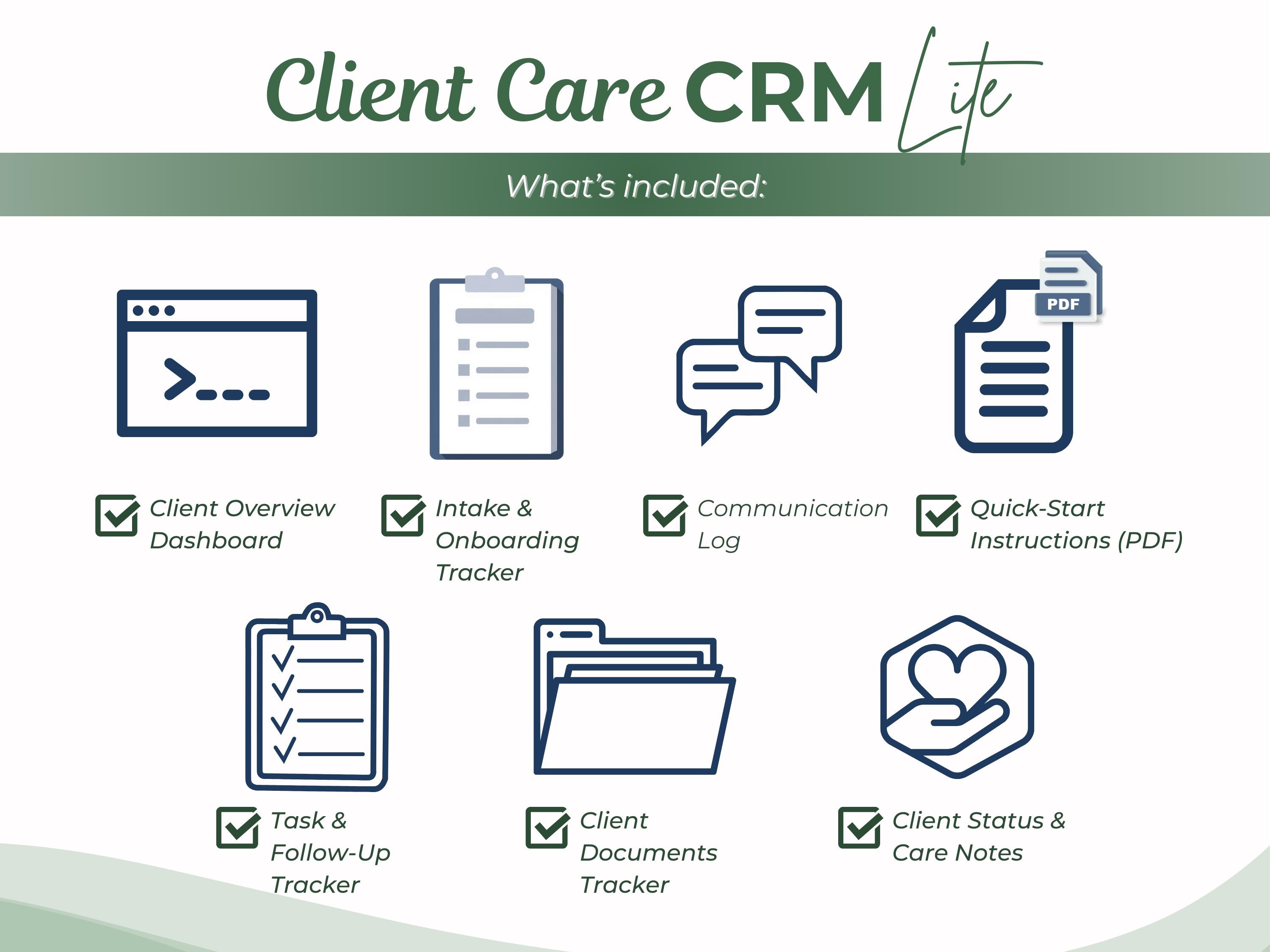 Client Care CRM Lite | Spreadsheet-based Client Tracking System - Etsy