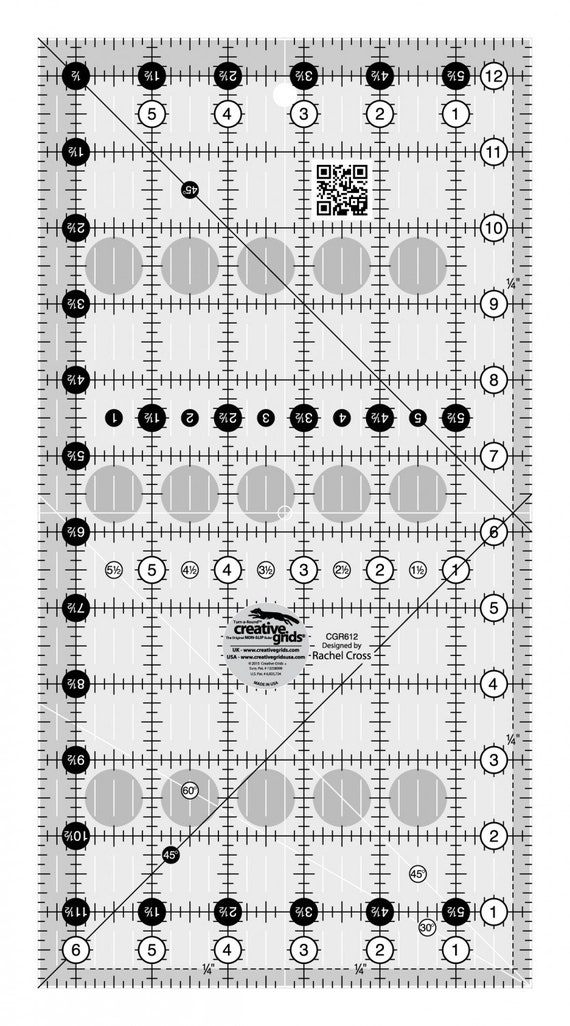 Creative Grids Quilt Ruler 6-1/2in X 12-1/2in Cgr612from | Etsy