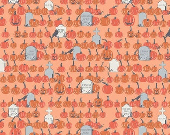 Spooky Hollow Pumpkin Field Orange From Riley Blake Designs -100% cotton fabric-BTY