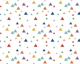 Let's Play Triangles White- From Riley Blake Designs C11884-WHITE -100% cotton fabric-BTY