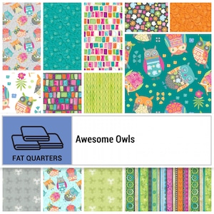 FQ-CONFQAOWPK Awesome Owls Designer: Jessica Flick Fat Quarter Bundle 18 pcs