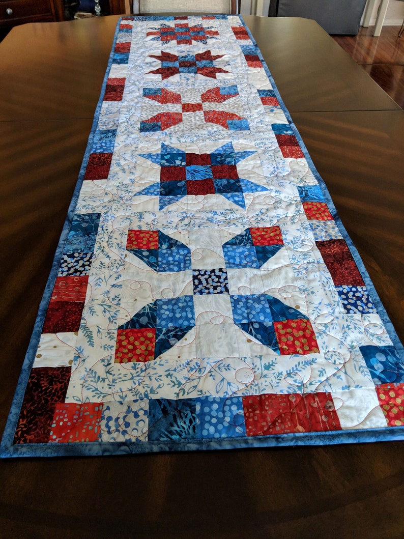 Patriotic Table Runner 4th Of July Runner 62 X Etsy