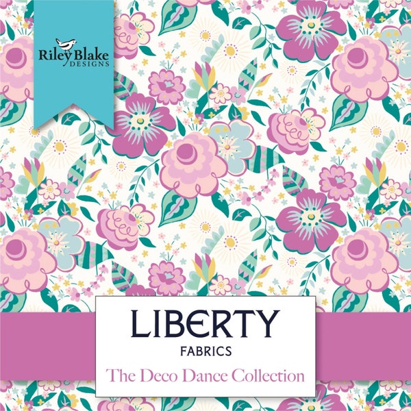 Riley Blake Fabric Liberty Deco Dance 10 Inch Stacker, 42 Pcs. # 10-0477592-42 From Liberty Fabrics