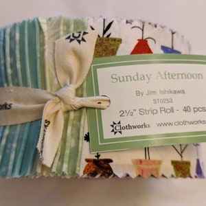 2-1/2in Strips Sunday Afternoon, 40pcs,  # ST0253 Sunday Afternoon by Clothworks Collection
