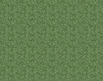 Deep Leaf Scroll Pearlized # 10425PB-46  by Jackie Robinson  From Benartex  100% cotton sewing quilt fabric-BTY