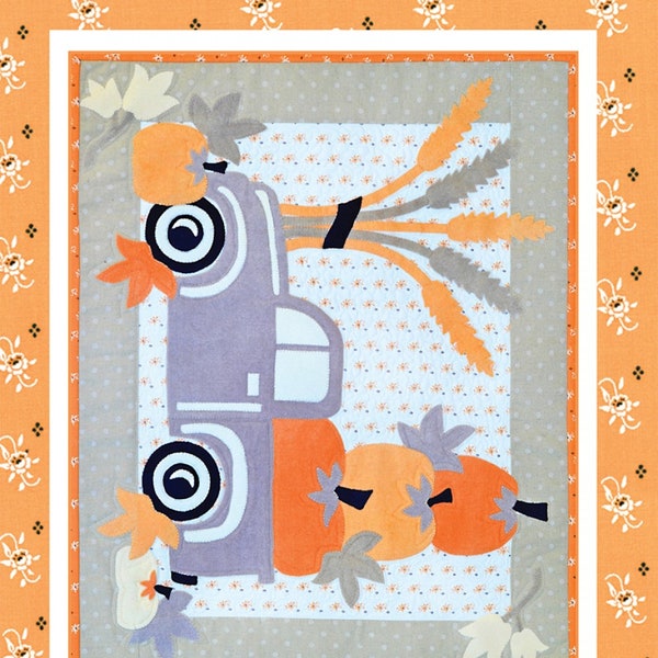 Harvest Pumpkin Truck # FTQ1541 From Fig Tree Quilts By Joanna Figueroa