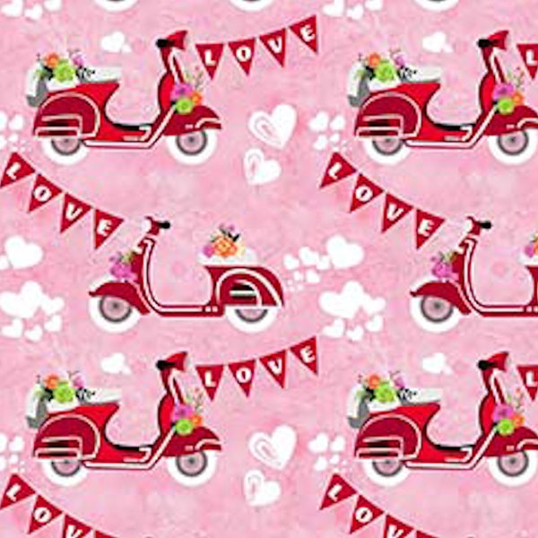 Sweet Valentine- SCOOTER VALENTINE from Quilting Treasures-BTY