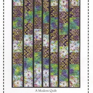 May include: A quilting pattern titled "Zig Zag" for a modern quilt. The pattern is for a quilt measuring 45 1/2 inches by 68 1/2 inches. The pattern is by Jean Boyd and includes contact information for the designer.