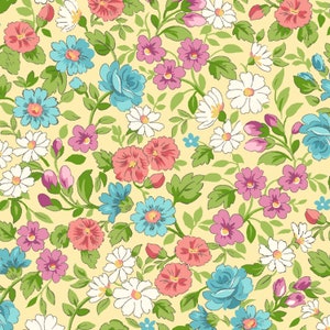 Yellow Spring Blooms # FLLD-D189-Y From Freckle & Lollie Collection-BTY