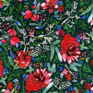 Multi Holiday Blooms # ST-DAW1581MU From Dear Stella By August Wren December to Remember-100% cotton sewing quilt fabric BTY