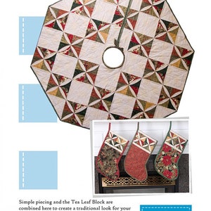 Tea Leaf Christmas # PQD180 From Poorhouse Quilt Designs By  Kristine Poor