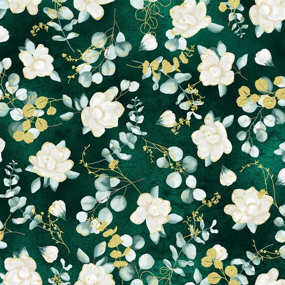 Spring Shimmer Floral in Metallic Green Spring Shimmer Floral in Metallic Green