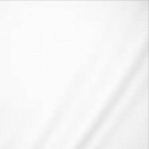 May include: A solid white fabric featuring a subtle, repeating grid-like texture across the entire surface. The material displays soft, diagonal folds that create gentle shadows, highlighting the fine, woven pattern of the textile.