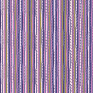 May include: A repeating pattern of vertical stripes in shades of purple, pink, white, and olive green. The stripes have a wavy, textured appearance, creating a visually interesting and dynamic design. The overall aesthetic is soft and inviting.