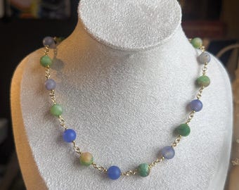 Naszyjnik z koralików Ocean Moss Jade