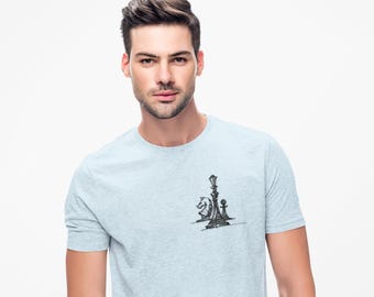 Minimal Chess Sketch T Shirt, Chess Pieces Graphic Tee, Aesthetic Chess Shirt, Chess Player T Shirt, Board Game Tee, Gift for Chess Lover
