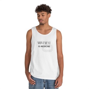 Movement Is Medicine tank top | Fitness wellness Graphic Tank top, PT therapy Gift, Personal trainer Gift image 4