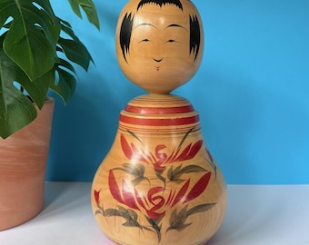 Takahashi Takeo Kokeshi Doll - Beautiful Japanese Nemariko Doll - h260145
