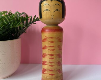 Kokeshi doll by Akiyama Kazuo - Antique traditional Japanese doll - h260126