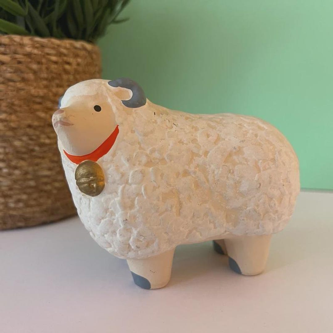 Pretty Ceramic Sheep Figurine - Etsy