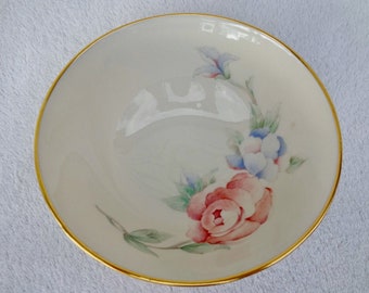 Vintage Lenox China Bowl, Chatsworth Rose Pattern, 1980s