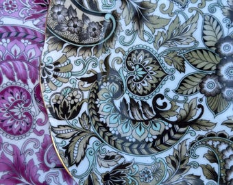 Vintage Royal Standard Paisley China Plates