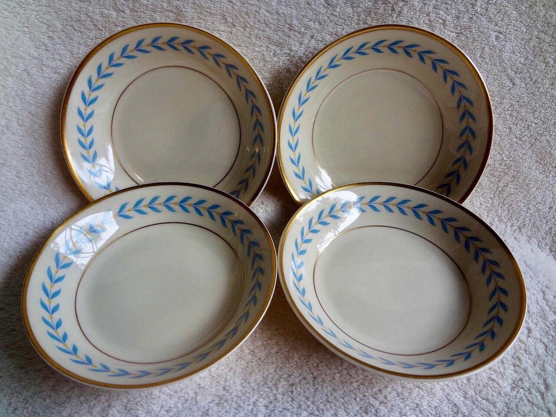 Vintage Syracuse China Old Ivory Blue Laurel Sherwood Bowls Etsy