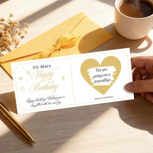 Tarjeta rasca y gana de cumpleaños personalizada / Regalo rasca y gana personalizado / Vale para una experiencia sorpresa