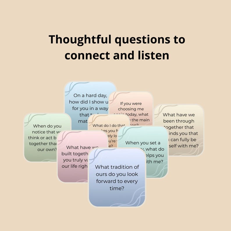 Questions For Connection Questions for Couples β Printable Conversation Cards for Cozy Evenings ...