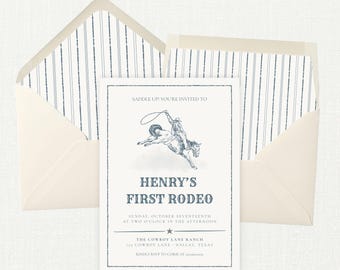 Plantilla de forro de sobre vaquero vintage, descarga de Canva con solapa cuadrada europea a rayas azul pizarra, accesorios de rodeo Grandmillennial