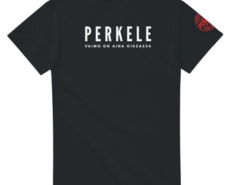 Perkele approuvé Iconsverse – Vaimo sur aina oikeassa – T-shirt officiel anglais du rallye de Sisu de Finlande