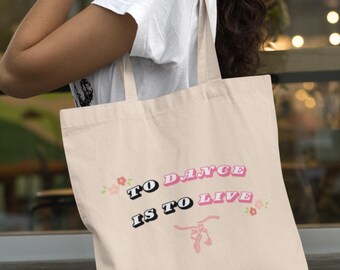 Ballerina Silhouette Canvas Tote | Dancer Reusable Bag