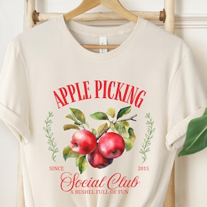 Apfelernte Social Club Shirt, süßes Herbst Shirt, Apfelgarten Geschenk, Herbst Shirt, Apfel Shirt, Frische Äpfel vom Bauernhof, Apfelernte Crew