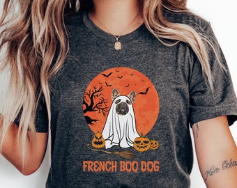 French Bulldog Shirt, Frenchie Halloween Shirt, Ghost Dog Shirt, Bulldog Halloween Shirt, Dog Lover Gift, Ghost Shirt, Frenchie Mom Shirt
