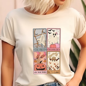 Halloween Tarot Card Shirt, Ghost Tarot Card Shirt, Spooky Season Tee, Retro Halloween Shirt, Tarot Shirt, Occult Shirt, Witchy Clothing