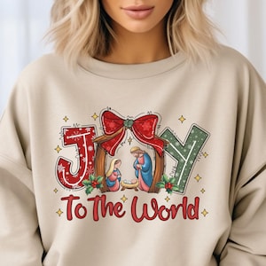 Nativity Scene Sweatshirt, Manger Christmas Sweater, Christian Christmas Sweater, Religious Christmas Shirt, Jesus is The Reason, Faith Gift
