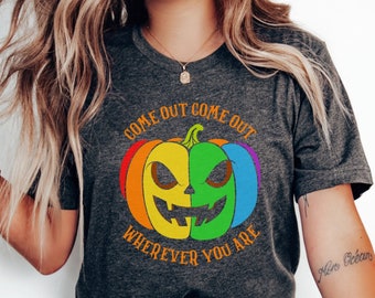 LGBTQ Halloween Shirt, Gay Halloween Shirt, Lesbian Halloween, Gay Pride Shirt, Halloween Pride Shirt, Queer Halloween Tshirt, Rainbow Shirt