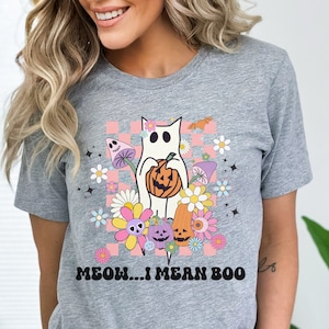 Ghost Cat Shirt, Halloween Cat Shirt, Cat Mom Halloween Shirt, Ghost Tshirt, Halloween Cat Dad Shirt, Spooky Season, Trick or Treat Shirt