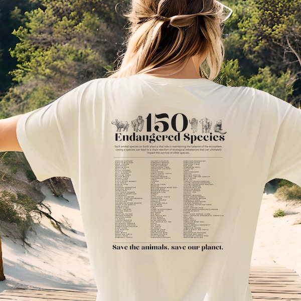 Vom Aussterben bedrohte Tierart Shirt, Wildlife Conservation Shirt, Save the Planet Tshirt, Tierschutz Tee Zoo Shirt Tierschutz Tierliebhaber