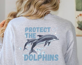 Sweat-shirt Protégez les dauphins, pull dauphin, cadeau pour les amoureux des dauphins, sauvez les océans, t-shirt pour la conservation des animaux, chemise animaux en voie de disparition