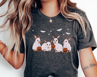 Ghost Bunny Shirt, Halloween Rabbit Shirt, Funny Bunny Shirt, Rabbit Lover Gift, Farm Animal Shirt, Cute Bunny Shirt, Ghost Shirt