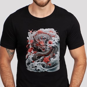 Japanese Dragon Shirt, Japanese Streetwear Shirt, Dragon Gift, Chinese Dragon Shirt, Japanese Aesthetic, Japanese Shirt, Chinese Aesthetic