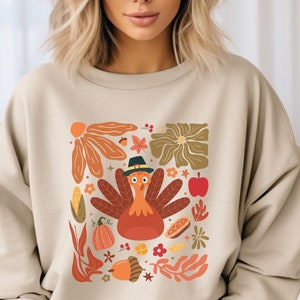 Boho Thanksgiving Turkey Sweatshirt, Cute Turkey Day Sweater, Family Thanksgiving Dinner, Thanksgiving Tee, Happy Turkey Day, Turkey Season