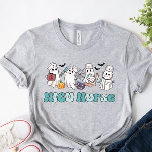 NICU Nurse Halloween Shirt, NICU Nurse Shirt, Neonatal ICU Nurse Shirt, Neonatal Nurse Halloween Tshirt, Retro Ghost Nurse Shirt, Nurse Gift