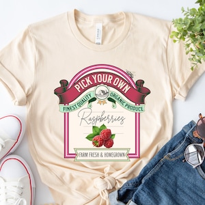 Raspberries Shirt, Farm Fresh Shirt, Farmers Market Fresh Raspberries, Raspberry Shirt, Gardening Shirt, Fruit T Shirt, Cute Cottagecore Tee