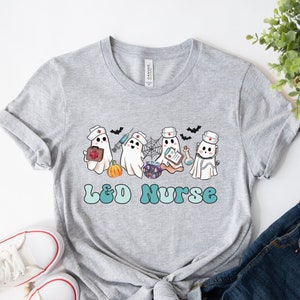 L&D Nurse Halloween Shirt, Labor Nurse Shirt, Labor and Delivery Nurse Shirt, OB Nurse Halloween Tshirt, Retro Ghost Nurse Shirt, Nurse Gift